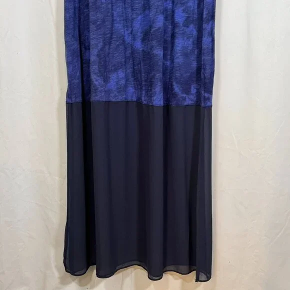 EXPRESS Royal Blue Tiedye Size Medium Strapless Dress Tube Top Sheer Bottom - Picture 6 of 14